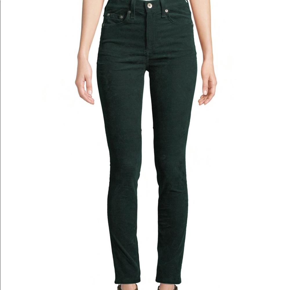 RAG & BONE high rise skinny dark green jeggings